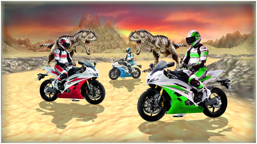 Dino World Bike Race Game - Jurassic Adventure স্ক্রিনশট 1