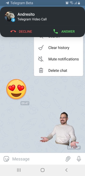 Schermata Telegram Beta 0