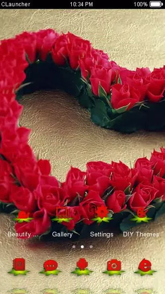 Roses Heart Theme C Launcher Скриншот 2
