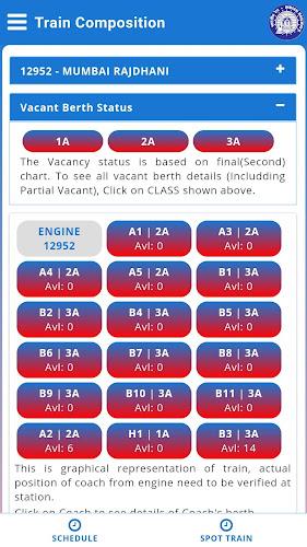 Rail Reservation Chart & PNR Tangkapan skrin 1