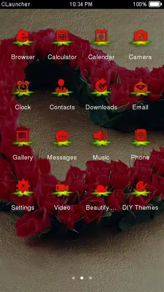 Roses Heart Theme C Launcher Скриншот 1