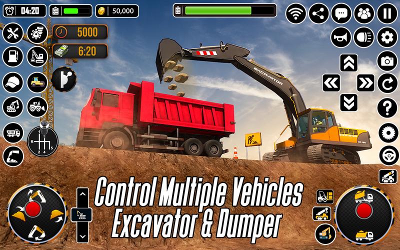 City Heavy Excavator Crane 3D Schermafbeelding 2
