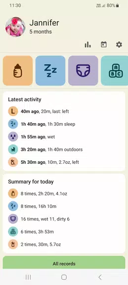 Baby tracker - feeding, sleep Ảnh chụp màn hình 0