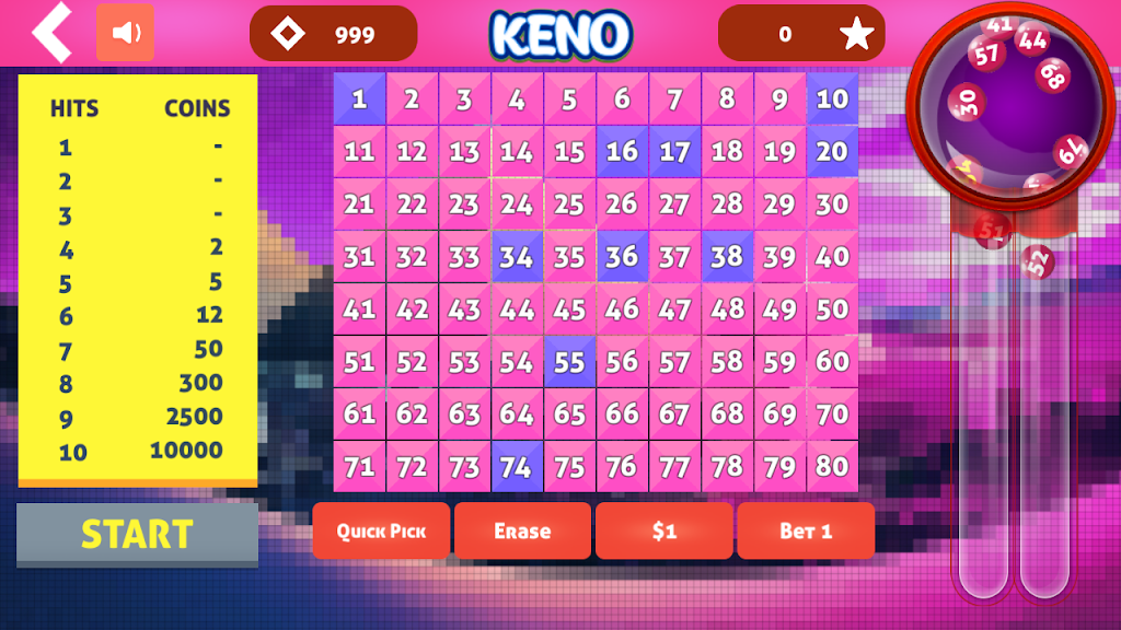 Keno Cleopatra Screenshot 1