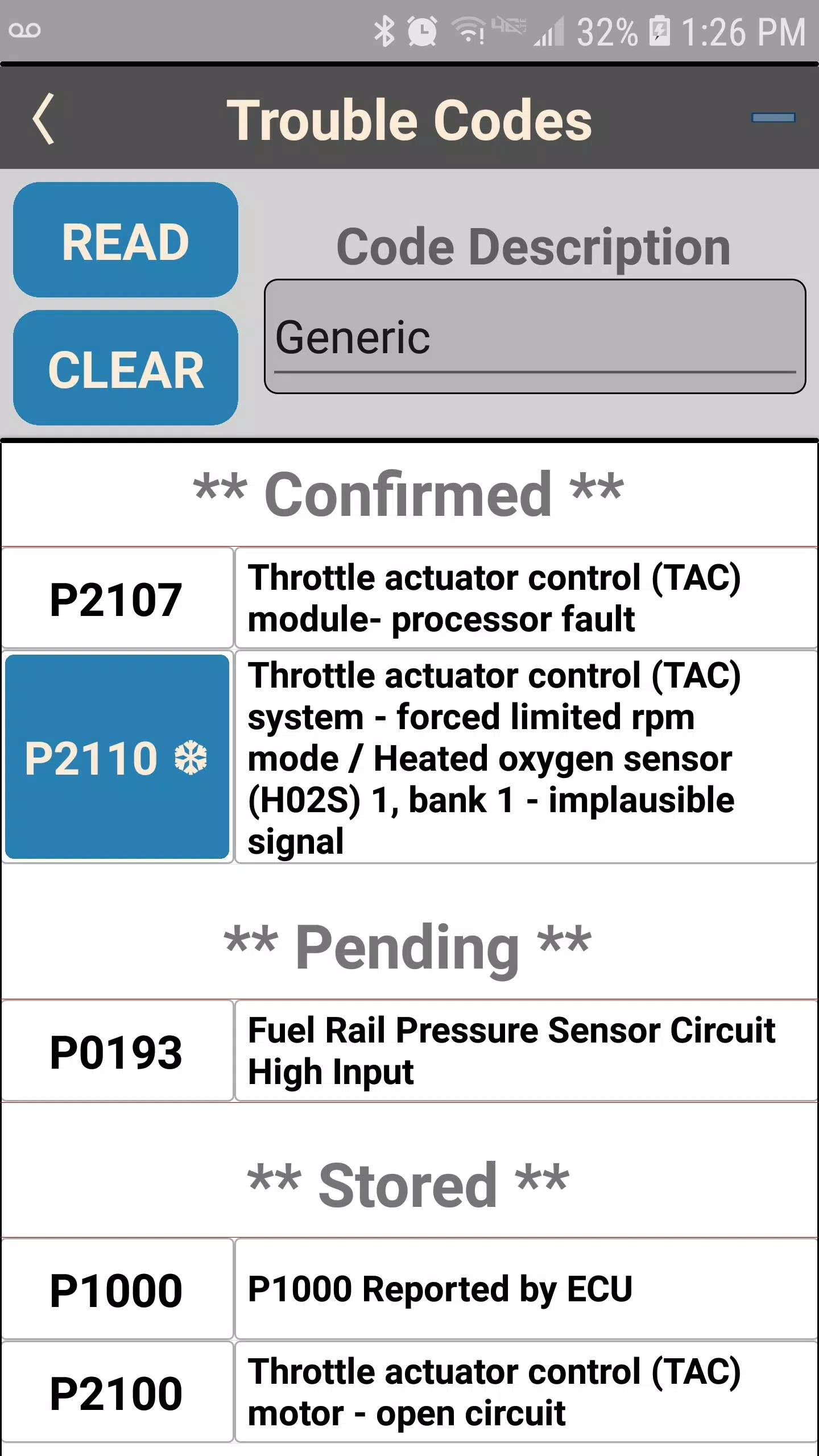 Schermata OS OBD2 Interface 1