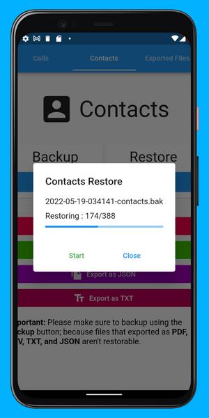 Call Log Backup,Restore & PDF Export ဖန်သားပြင်ဓာတ်ပုံ 1