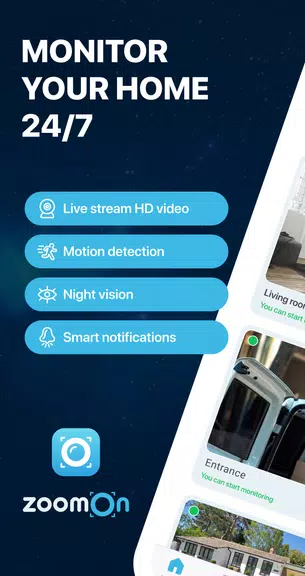 Home Security Camera ZoomOn 스크린샷 0