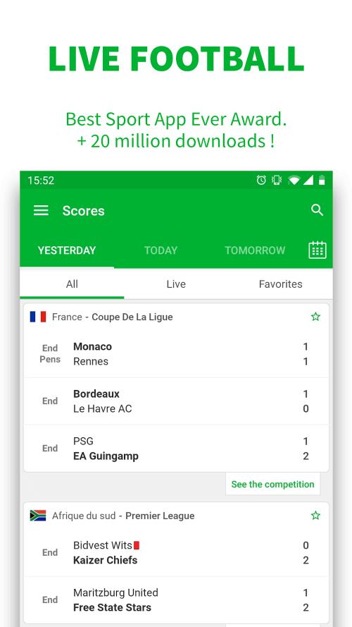 SKORES - Live Football Scores Screenshot 0